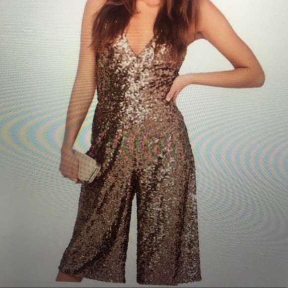 Sequin copper jumpsuit - Picture 2 of 6